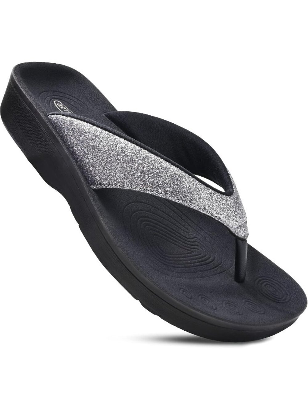🆕Women's Silver Comfy Arch Support Flip Flops Orthopedic Slip on Sandals